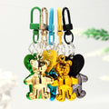 Fashion Colorful Metallic Teddy Bear Pendant Keychain Cute Backpack Pendant Love Heart Teddy Bear Keyring