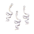 Charms Snake 28x9mm Antique Bronze Silver Color Pendants DIY Making Findings Handmade Tibetan Jewelry