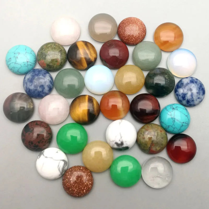 Factory Price Natural Gemstone Beads Round Shape 14mm Cabochon Pendant for DIY Jewelry Making Custom Jewelry Design Jewelry