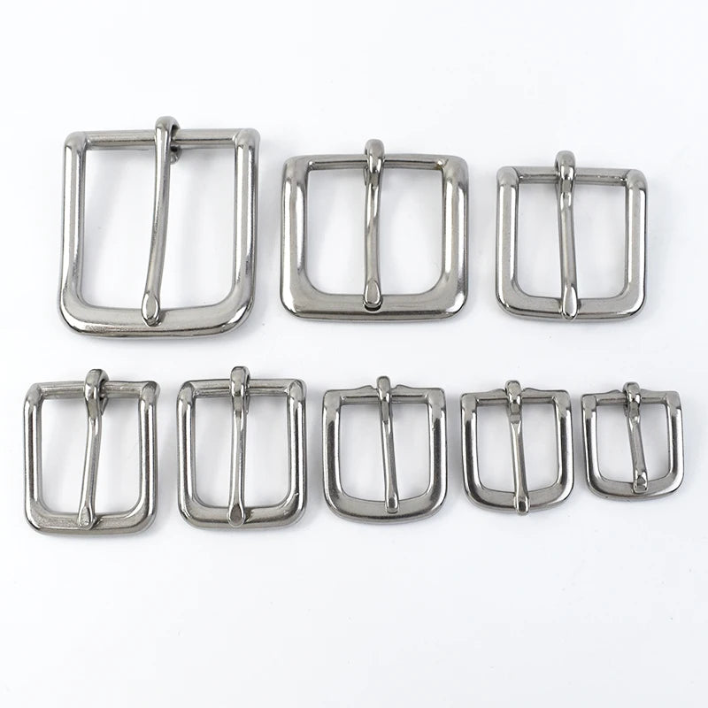 MeeTee YK087 16-39mm DIY Belt Buckle Accessories Fashion Metal Matte Belt Buckle Stainless Steel Leather Belt Pin Buckles