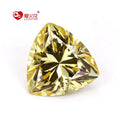 Stock 5A Grade Loose Gemstone Wholesale Price Trillion Fancy Cut Yellow Color Synthetic Cubic Zirconia Stone
