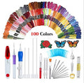 136pcs Embroidery Kit Punch Needle Embroidery Patterns Punch Needle Kit Craft Tool Set