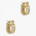 Milskye 925 Sterling Silver Cz Jewelry 14k and 18k Gold Plated Geometric Hoop Single Side Earrings