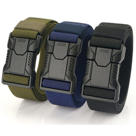 New Arrival 1.5inch Men's Elastic Utility Belt Stretch Nylon Tactical Belt with Heavy Duty Seatbelt Buckle