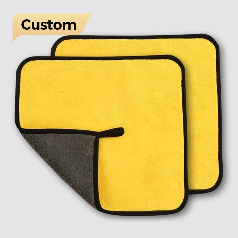 Factory Customized Logo Super Absorbent Microfiber Cleaning Cloth Quick-Dry Car Wash & Drying Towel with Knitted Technics