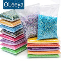 OLeeya Wholesale Transparent AB Bling Rhinestone Resin Flat Back Non Hotfix Rhinestones With Clear Bottom for DIY Accessories