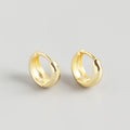 INS Minimalist Chunky Round 925 Sterling Silver Gold Plated Hoop Earrings