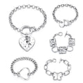 New Vintage Retro Silver Punk Cuban Geometric Chain Bracelet for  Men Women Hip Hop Goth Charm  Heart Bracelets Jewelry Gift