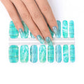 Huizi Latest Wholesale Green Pattern Nail Art Wraps Fashion Nail Polish Strips