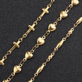 Fashion Stainless Steel Gold Cross Star Style Heart Design Clavicular Chain for DIY Bracelet Jewelry Accessories