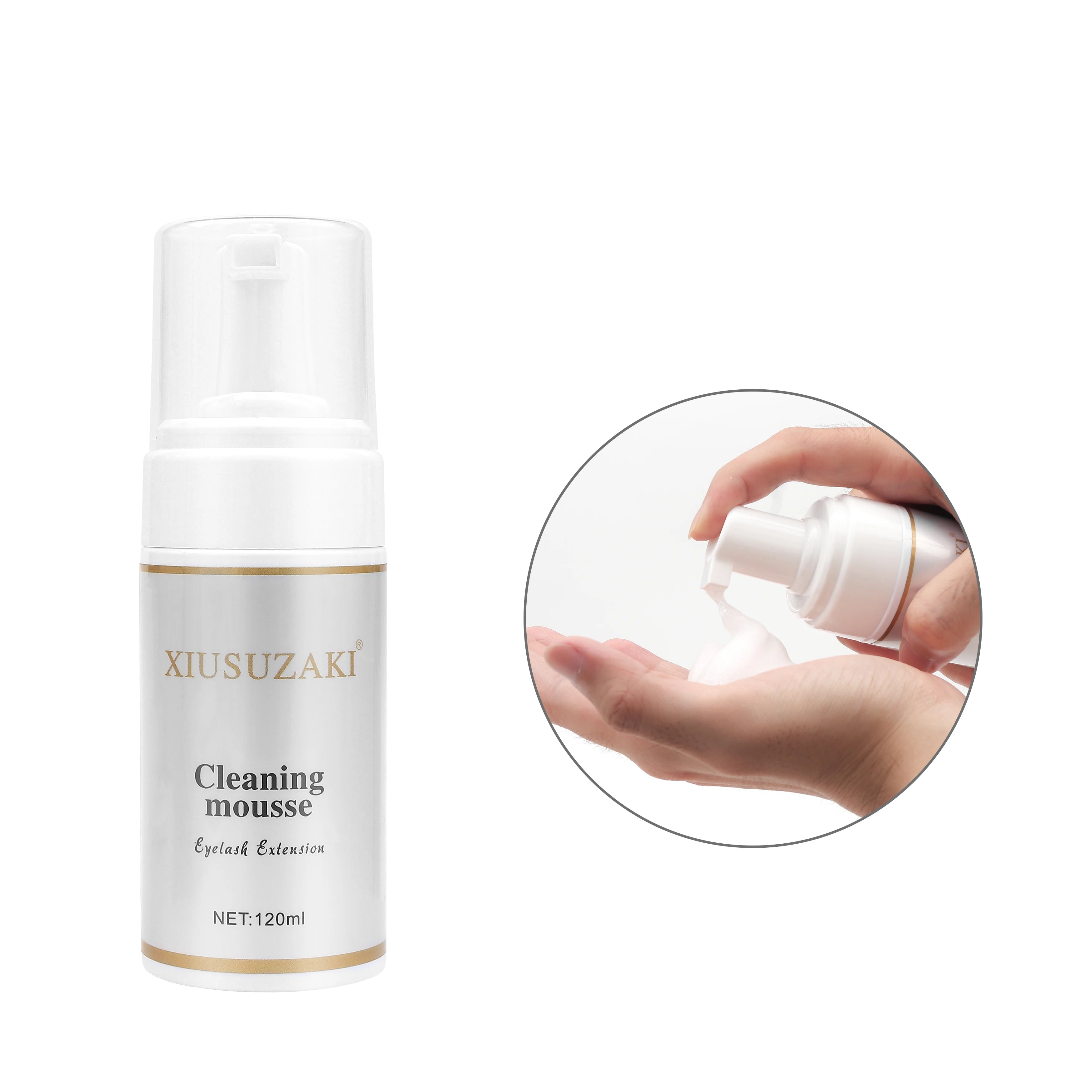 XIUSUZAKI Private Label 120ml Eyelashes Extension Wash Lash Lift Concentrate Cleaning Mousse Cleanser Foam Lash Eyelash Shampoo