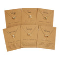 Birthday Gift Gold Plated 12 Zodiac Sign Pendant Card Charm Gold Chain Choker Astrology Necklace Jewelry for Women