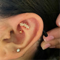 925 Sterling Silver Zircon Snowflake Stud Earrings Rhodium Plated Gold Plated Threaded Pierced Fine Jewelry for Party Gift