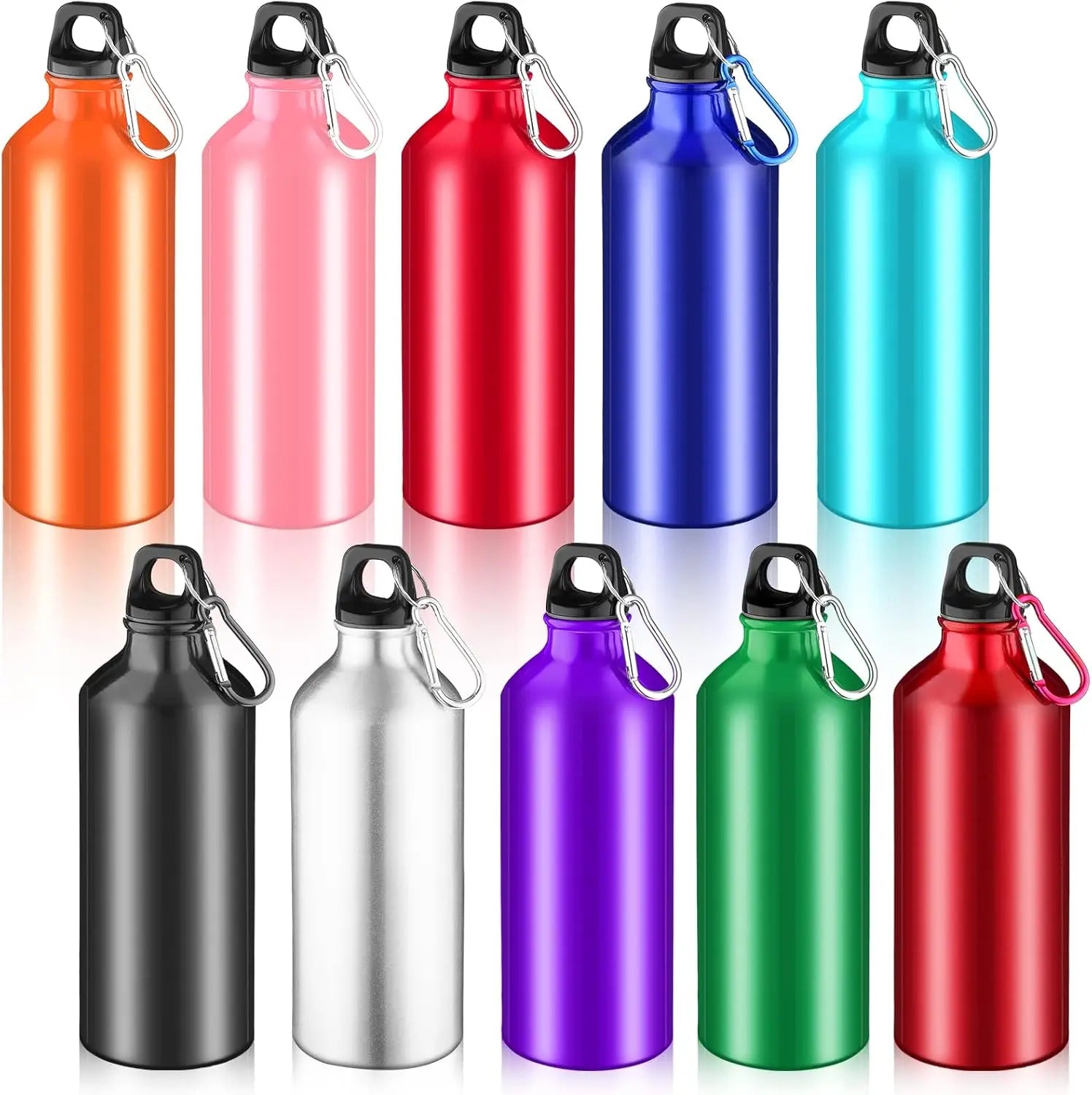 Customized Modern Aluminum Sports Water Bottle with Carabiner Cap for Outdoor Camping & Hiking-Eco-Friendly Promotional Item