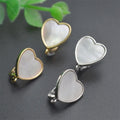 Hot Selling Anti Fading Copper Material 18K Gold Plated Rhodium Plated Heart White Shell Clasp Earring Hooks for Jewelry Making