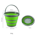 Portable 10L/5L/3L Folding Bucket with Thick Silicone Cover Plastic Car Wash Bucket for Outdoor Travel & Fishing