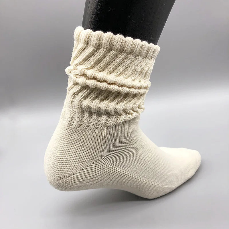 Japanese Loose Luokou High Tube Thickened Half Terry Pile Socks Casual Cotton Yarn Slouch Socks with logo
