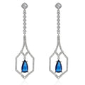 Original Design Brass Plating Platinum Inlaid Zircon Blue Teardrop Diamond Earrings Women Jewelry Gifts Customized