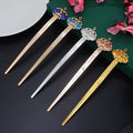 2.2cm*14cm Long Alloy Embossed Bee Styles Straight Hairpin Metal Hair Stick Forks for DIY Ancient Style Hanfu Headwear