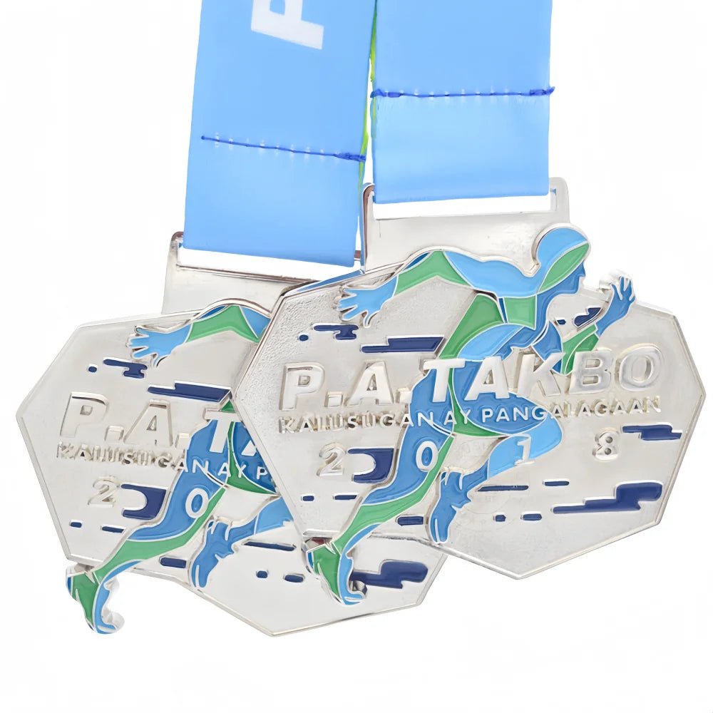 Wholesale Philippines Award Run Silver Sport Metal Medal Custom Marathon Running Gold Medal Bulk Custom for Sale Athletics
