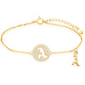 Initial Bracelet 925 Sterling Silver Letter Bracelets Rose Gold
