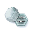 Customized Velvet Double Ring Box Earring Necklace Jewelry Box Hexagon Vintage Double Mini Ring Box
