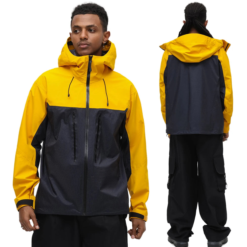Wholesale Windproof 3-Layer Hard Shell Sport Trekking Jacket Fully Seam Taped Waterproof Hooded Raincoat Summer Outdoor Activity