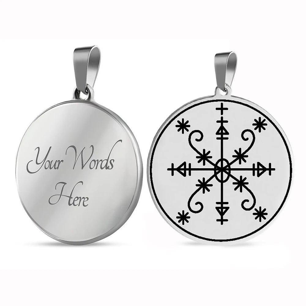 HLSS058 Amulette De Met Kalfou Kalfu Voodoo Loa Veve Talisman Jewelry Amulet Stainless Steel Laser Marking Pendant Necklace