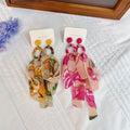 Extremely Popular Bohemian Handmade Earrings Atmospheric Long Tassel Cloth Earrings Elegant Bow Earrings Gifts for Women