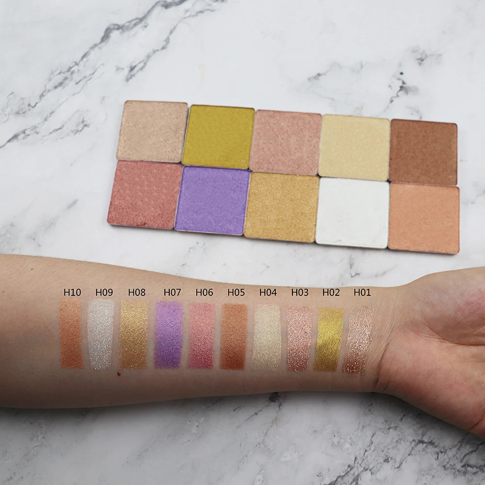 Hot Vendor Luxury Diy Highlight Custom Logo High Quality Long Lasting Oem Blush and Highlighter Palette Makeup