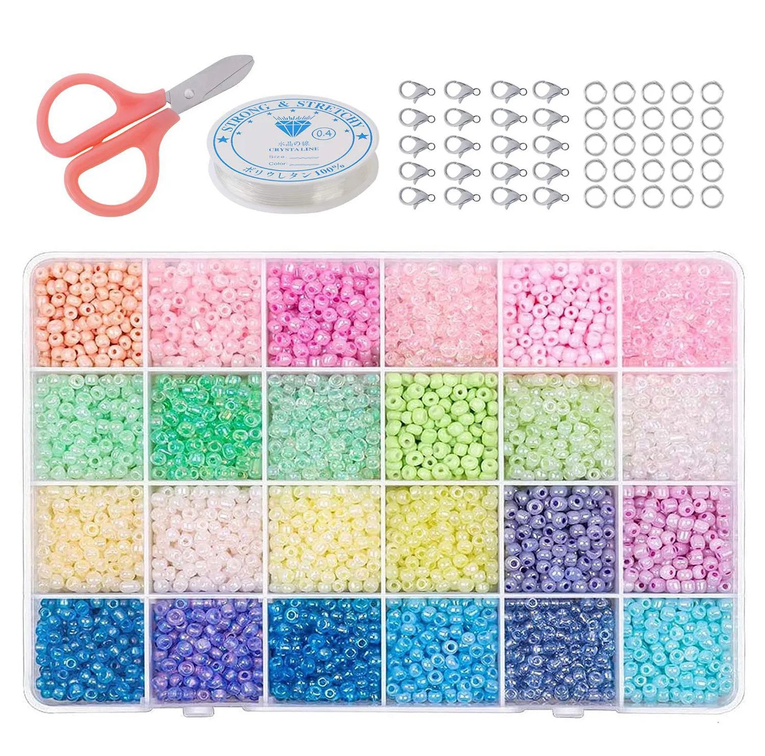 Hot Selling 24 Grids Good Quality DIY Seed Beads Set 2mm 3mm 4mm Glass Mini Seed Beads Kit for Jewelry Making