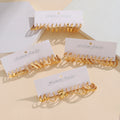 VKME Trendy Gold Plated Set of Gold Earrings  Fashionable Geometric Jewelry Collection Earrings Set for Women Jewelry Party Gift
