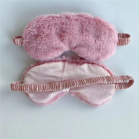 Private Label Comfy pink Fluffy Sleep Mask Travel Blackout Sleep Eye Mask Sleeping Eye Mask for Kids Teenagers