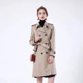 Trench Coat for Women Customized Design With Double Breasted Closure Casual Style for Autumn Khaki Cotton 1 Piece