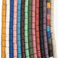 Oem 10x6mm 10x6mm Stone Volcanic Lava Multicolor Square Cylinder Loose Beads And 15in Natural Agate Healing Stone Je Necklace