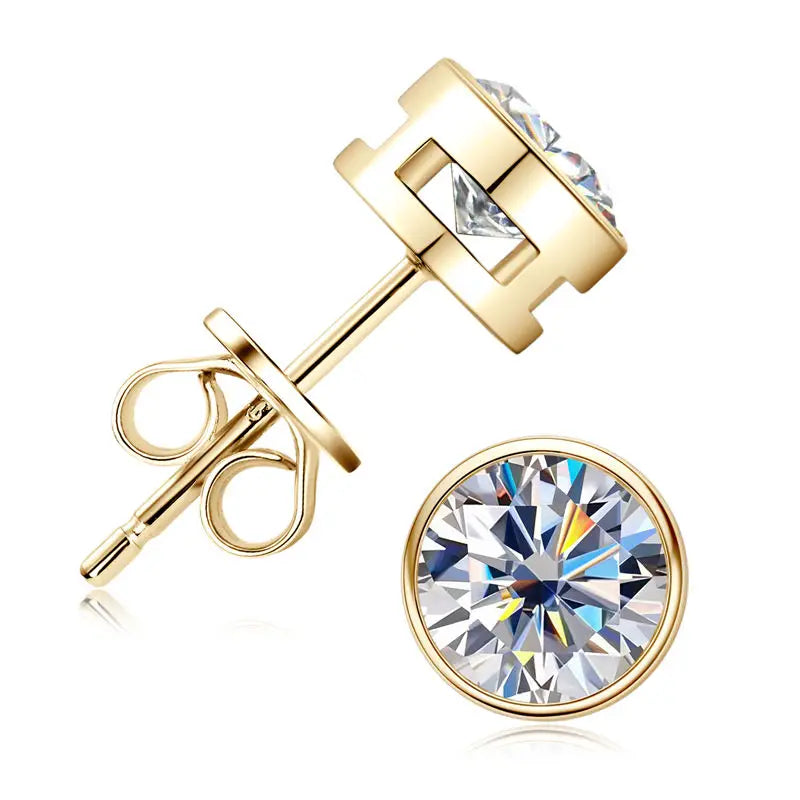 Wholesale 925 Sterling Silver 5mm 0.5ct D Color Round Cut Moissanite Stud Earrings Unique Trendy for Women and Men