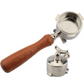 304 Stainless Steel 51mm Double Spouts Coffee Portafilter Head Rosewood Handle 51mm Spouted Espresso Portafilters