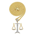 New Top-quality Fashion 10K Gold Plated Diamond Scale of Justice Charm Men Pendant Necklace