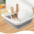 Kitchen Foldable Dish Drying Rack Collapsible Vegetable Washing Strainer Basket Bowl Drying Draining Holder