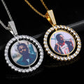 New Arrived Custom Picture Necklace Photo Pendant Necklace Stainless Steel Personalized Zircon Color Photo Necklace