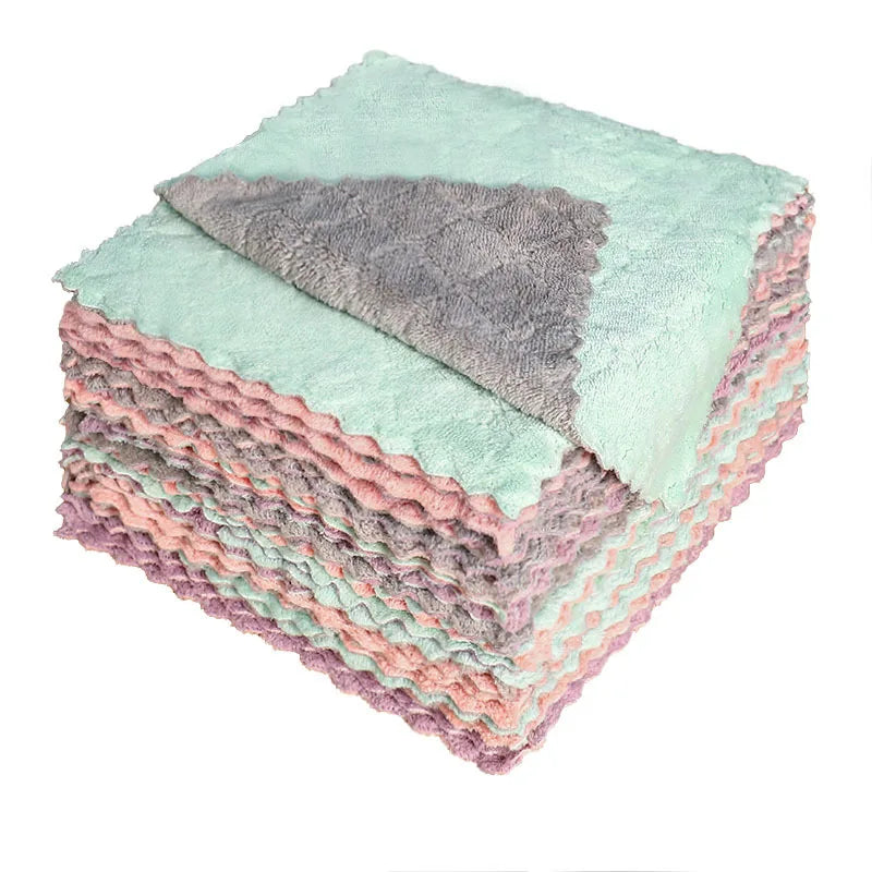 Wholesale Custom Multi Purpose Personalized Reusable Microfiber Absorbent Fast Drying Kitchen Dish Towel Cleaning Cloths