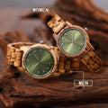 Top Luxury Couple Wood Watch Fashion Custom Wooden Watch Timepieces Chronograph Personalized Wood Watch for Lover