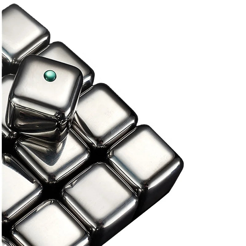 304 Stainless Steel Reusable Cold Ice Cube Set Whiskey Cooling Stone Metal Wine Drink Accessory With 1-Year Warranty for Bars