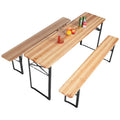 3PCS Beer Table Bench Set Folding Wooden Top Patio Garden Picnic Table for Sale CNLF