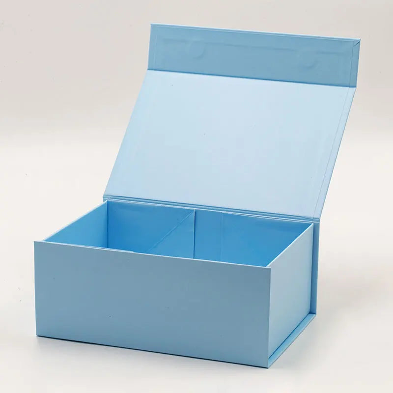 Stock Ready A5 Deep Light Baby Blue Cardboard Bulk Gift Box Packaging with Magnetic Lid