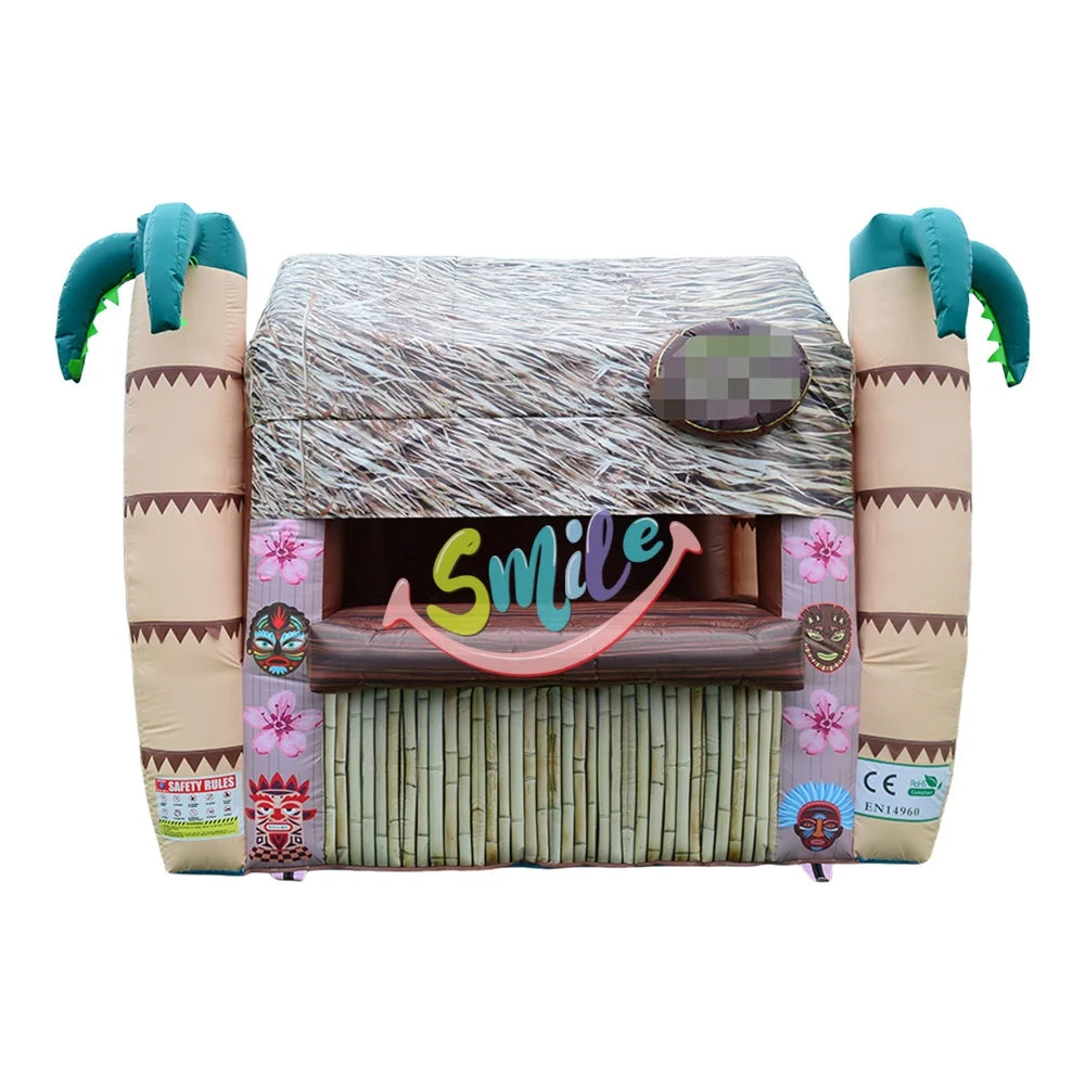 Outdoor Exhibition Serving Party Pub Booth Inflatable Tropical Tiki Beach Bar Pub Tent Home Beach Party