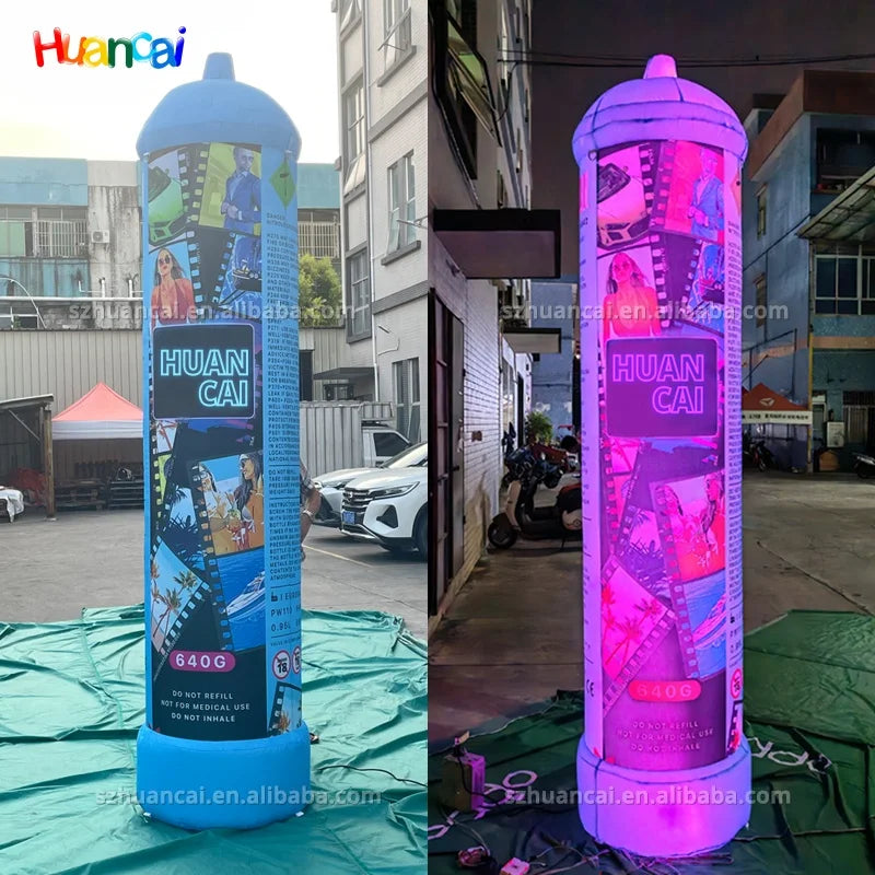 Custom Inflatable Advertising 3M Inflatable Pillar with RGB Lighted Cylinder Inflatable Column for Outdoor