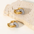 Women's Luxury Jewelry 2022 Sliver Full Diamond Bead Ball Earrings Stainless Steel Gold Huggie Pave Charm Hoop Earrings