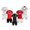 OEM Men's Football Jerseys Custom Soccer Uniforms Digital Print Breathable Short Sleeve Black Red White Soccer Club Jersey
