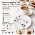 Customized Logo Reusable Stainless Steel Cute Cat Coffee Spoon OEM ODM Novelty Tea Stirring Spoon Wholesale